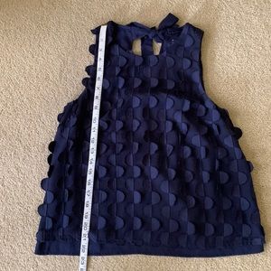 Anthropologie Maeve Navy Sleeveless Top with Bow in Back- Fully Lined